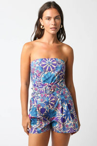 Azul Floral Open Romper