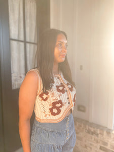 Floral Crochet Vest