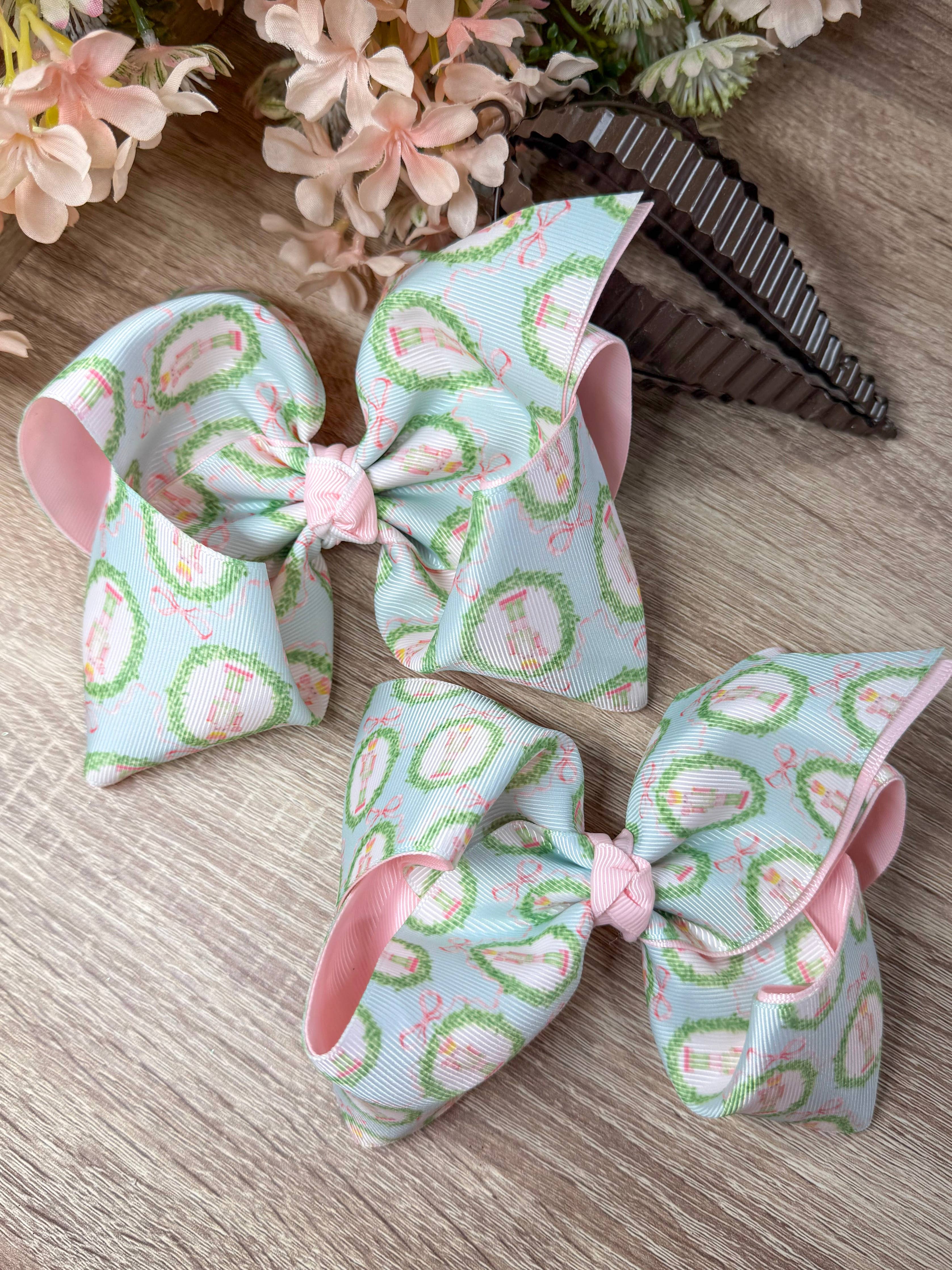Pastel Nutcracker BIG Double Layer Hair Bow: Christmas 2025