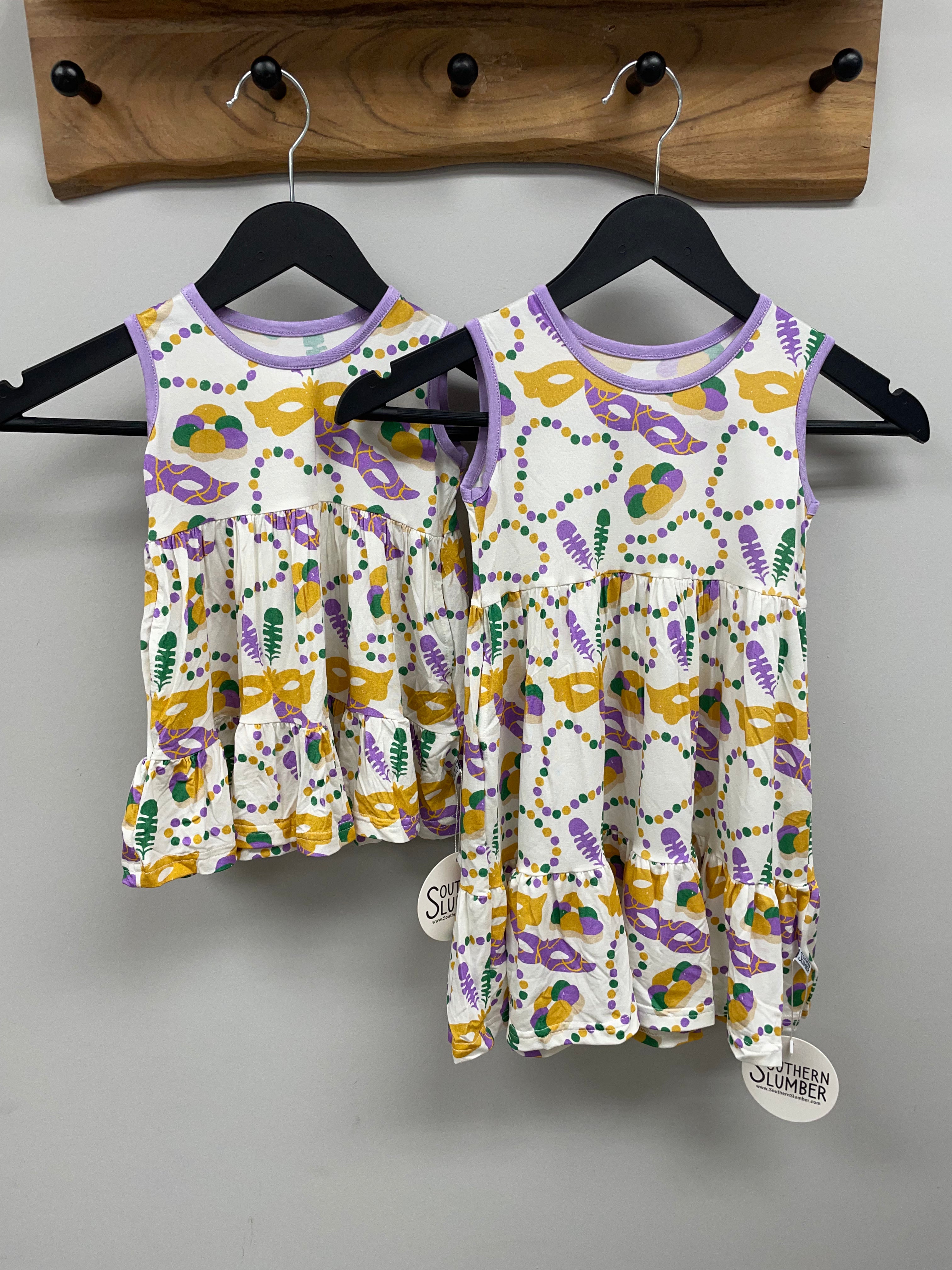 Mardi Gras Bamboo Tiered Twirl Dress