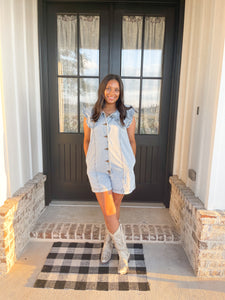 Lacy Denim Romper