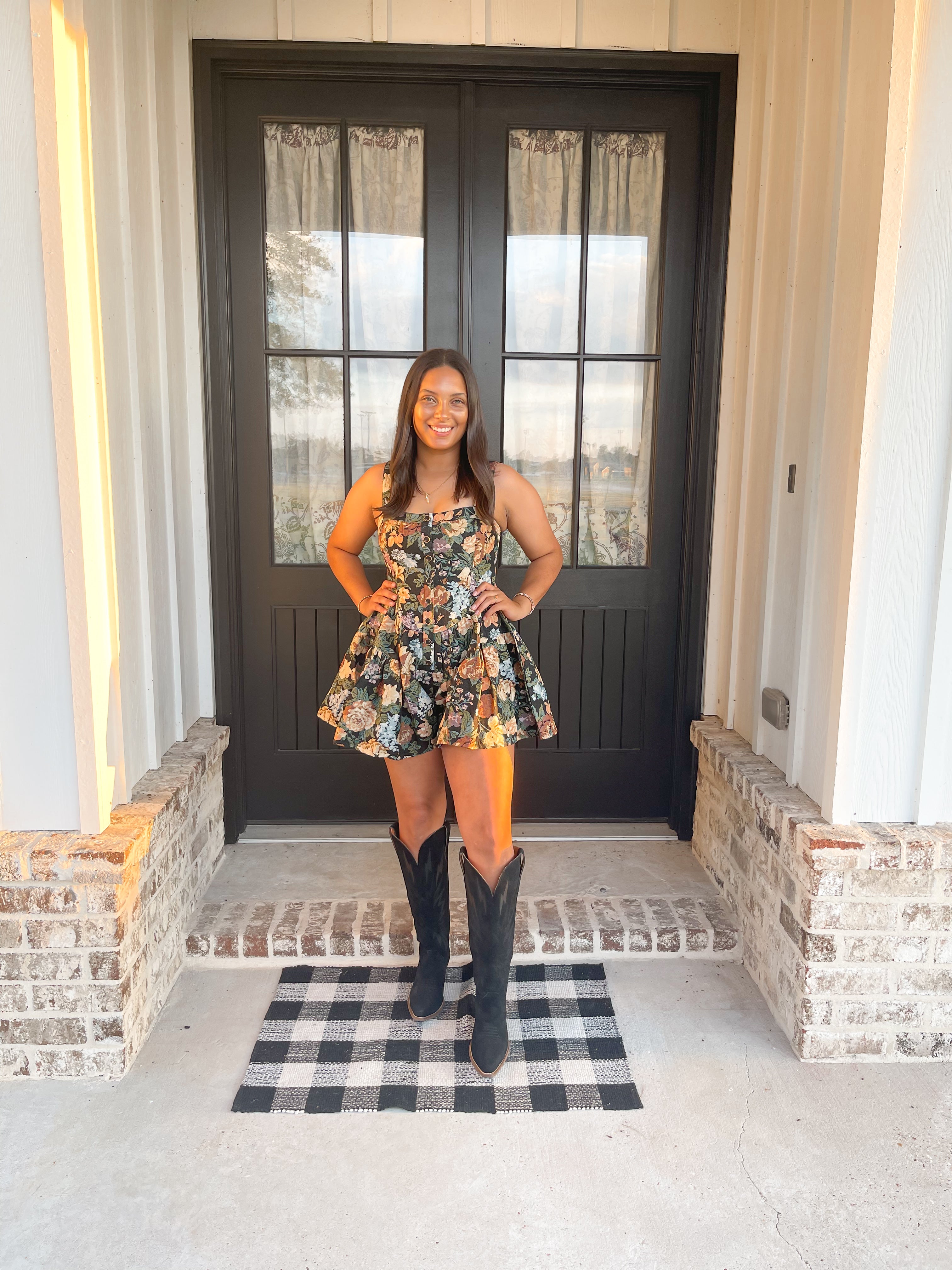 Floral Jacquard Tapestry Tiered Ruffle Romper
