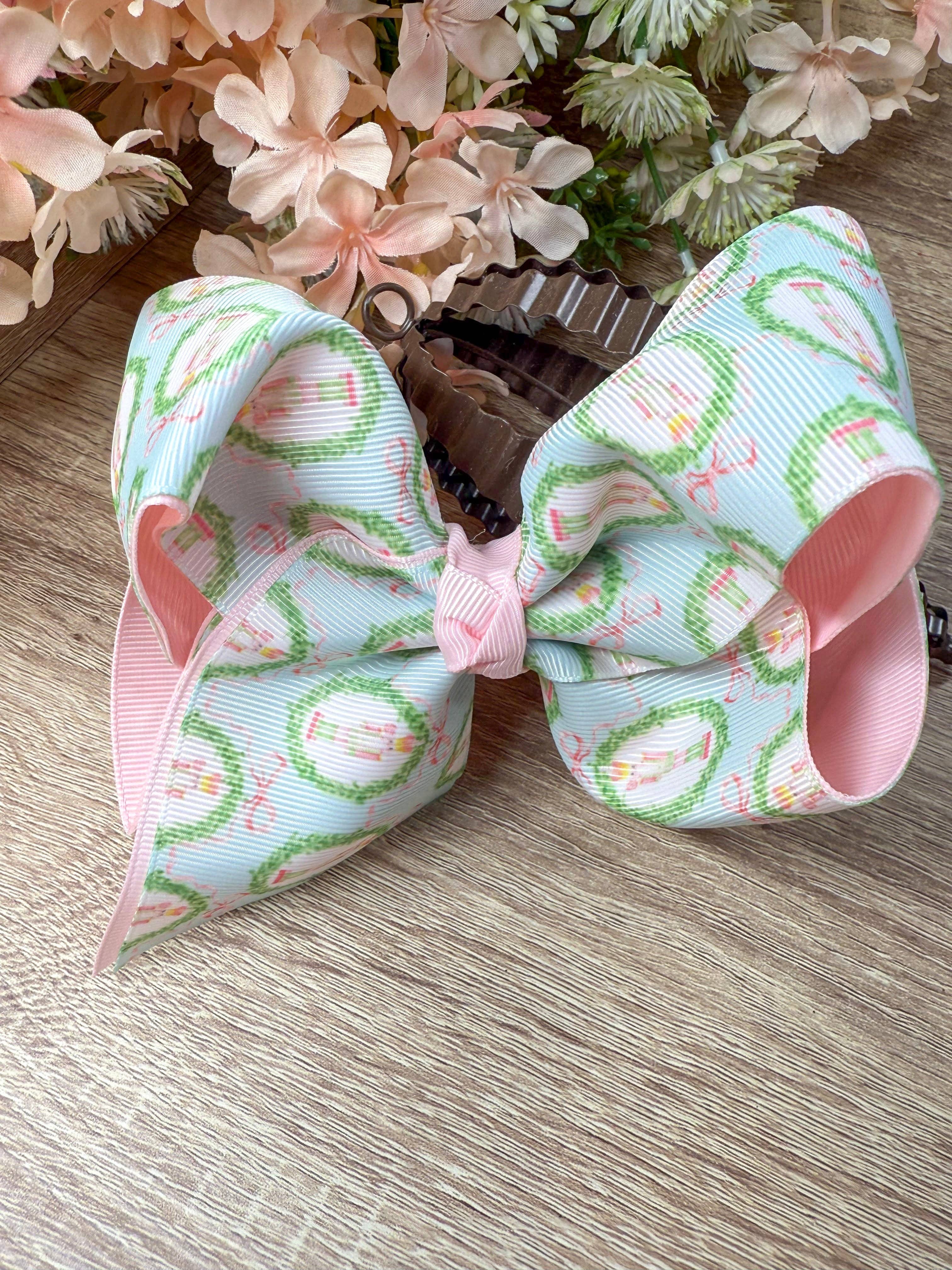 Pastel Nutcracker Double Layer Hair Bow: Christmas 2025