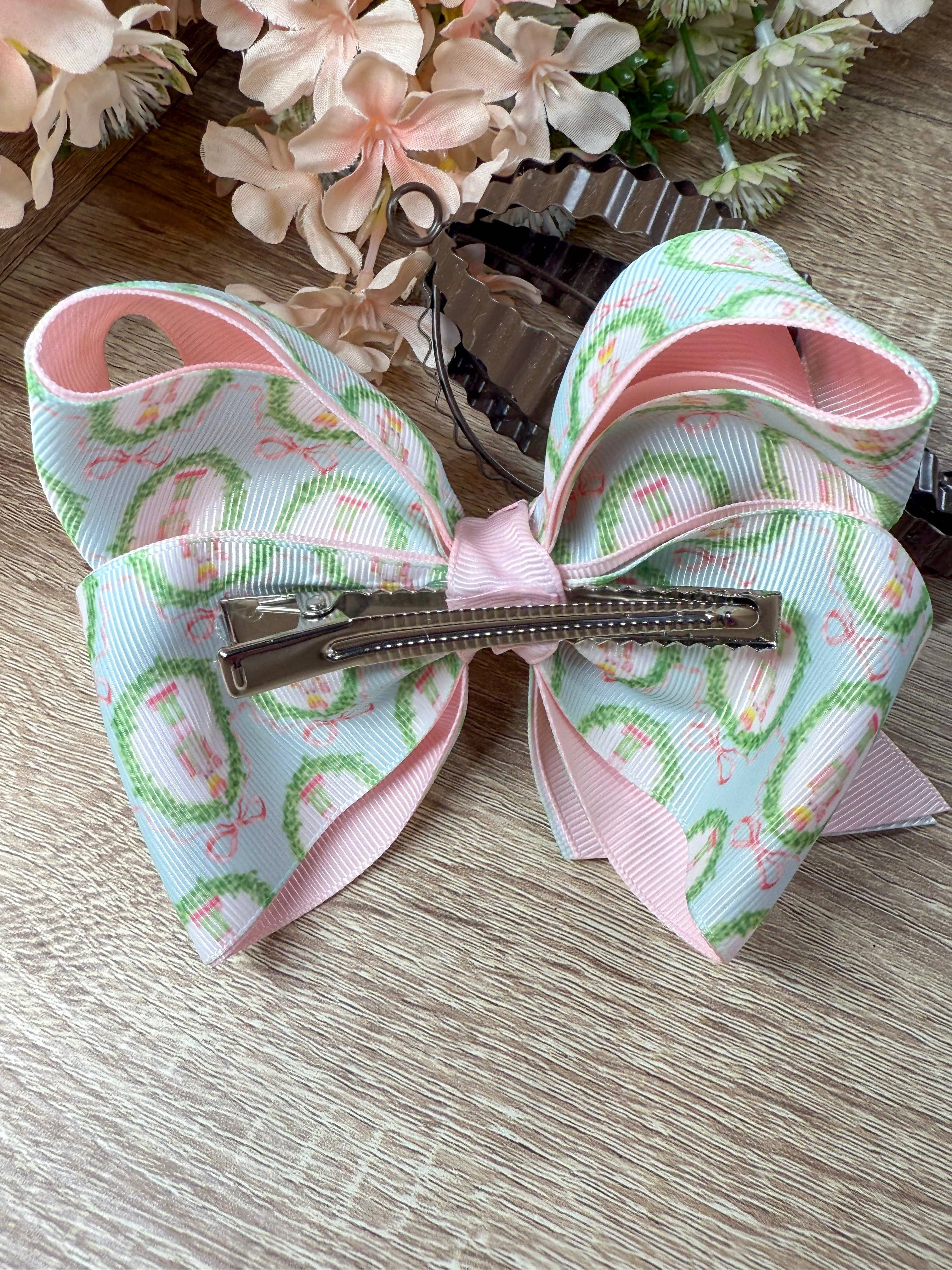 Pastel Nutcracker Double Layer Hair Bow: Christmas 2025