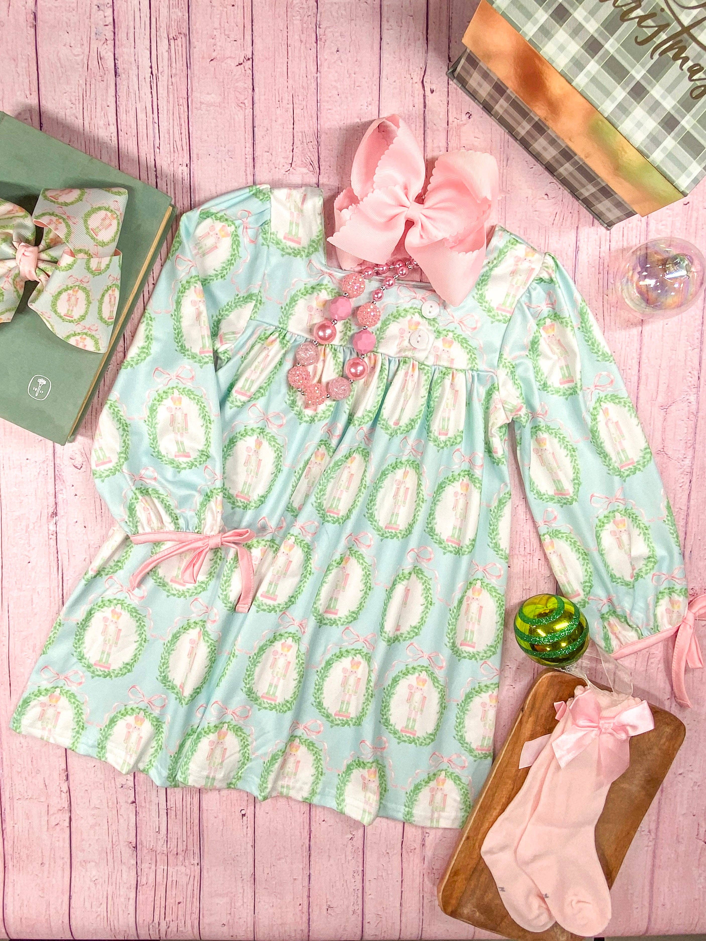 Nutcracker & Tied Long Sleeves Dress: Christmas 2025