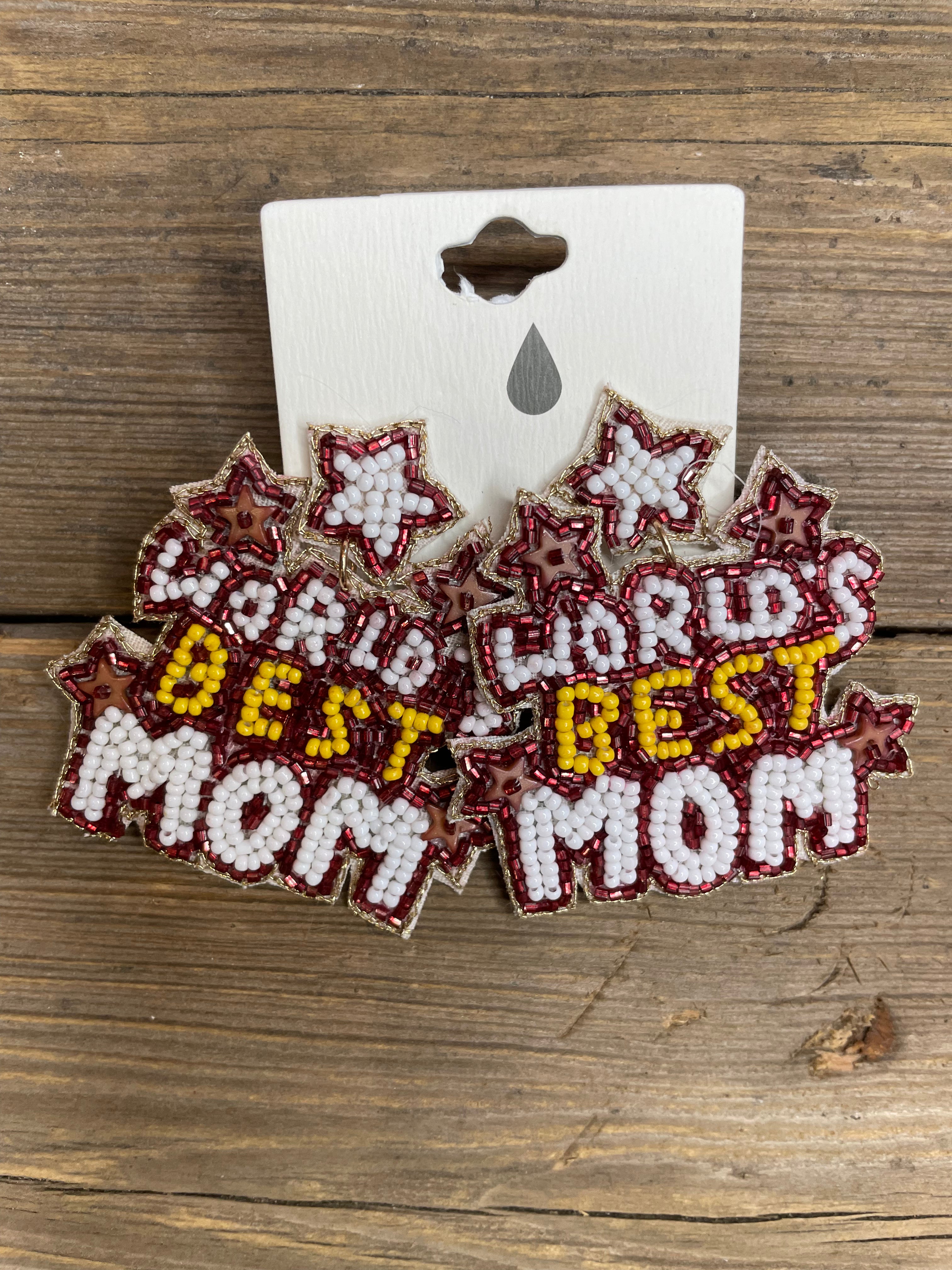 World’s Best Mom Beaded Earrings