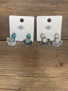 Turquoise iridescent Druzy Teresita Earrings