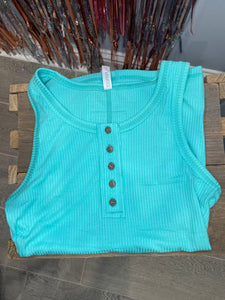 Mint Ribbed Tank