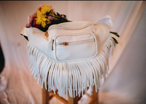 White Fringe Tassel Fanny Pack