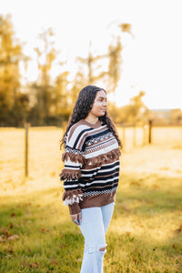 Cowboy Christmas Fringe Sweater