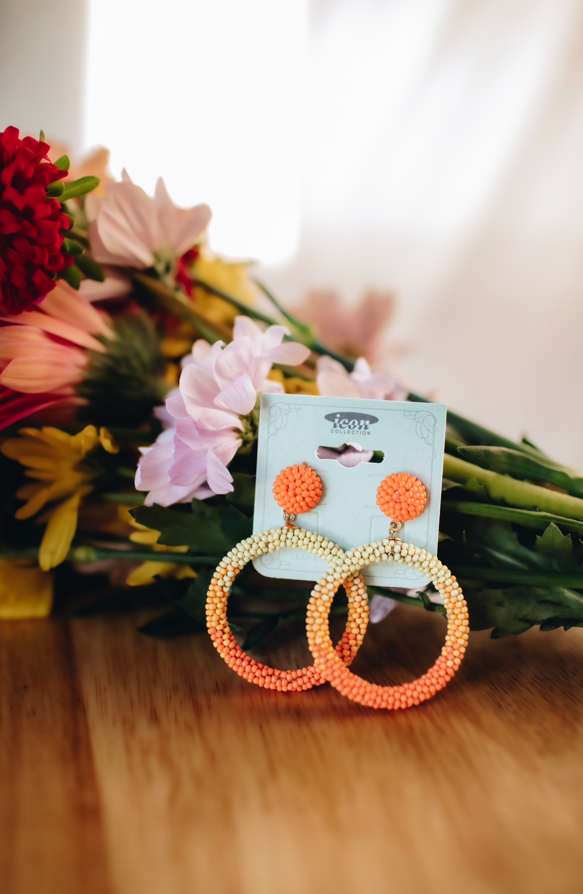 Inglewood Orange Seed Bead Earrings